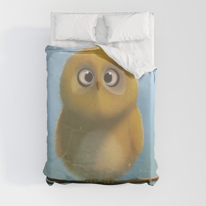 Little owl is looking at you :D Duvet Cover