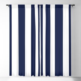 Navy Blue Bold Awning Cabana Stripe Lines Minimalist Stripes Line Drawing Blackout Curtain