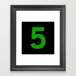 Number 5 (Green & Black) Framed Art Print