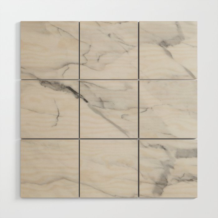 White Marble Wood Wall Art