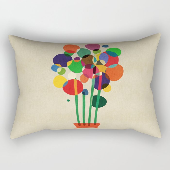 Happy flowers in the vase Rectangular Pillow