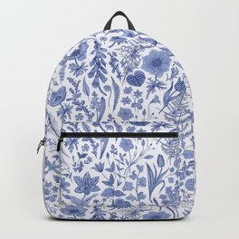 Meadow Magic Blooming Blue & White Wild Flower Floral Backpack