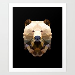 Polygon Heroes - The Bear Art Print