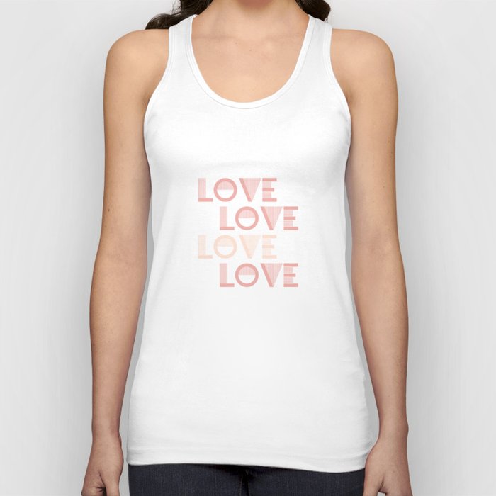 LOVE Dark Red & Pink colors modern abstract illustration  Tank Top