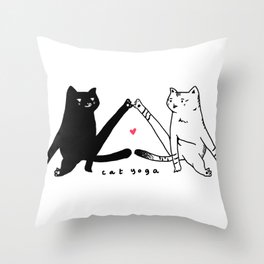 cat yoga Throw Pillow