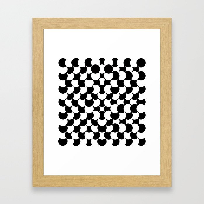 Black&White Circle Pattern Framed Art Print