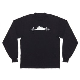 Boat Heartbeat Tee Gift for boating Long Sleeve T-shirt