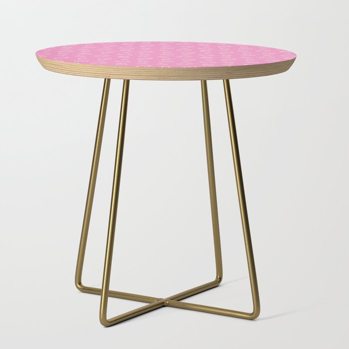 Pink and White Gems Pattern Side Table
