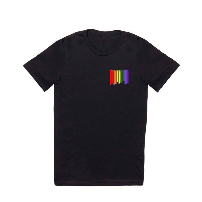 Rochester New York Gay Pride Rainbow Skyline T Shirt