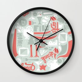 Garland Pattern Wall Clock | Illustration, Graphic Design, Vector, Typography 