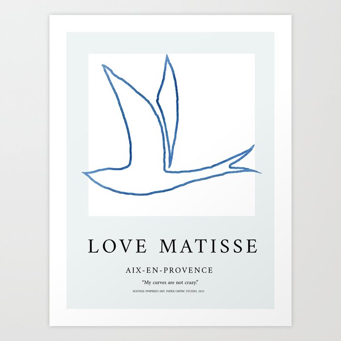 Love Matisse Exhibition 4 - Watercolor leaf abstract Art Print