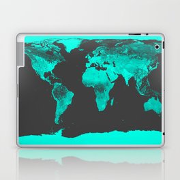 worlD MAP Aqua Gray Laptop Skin