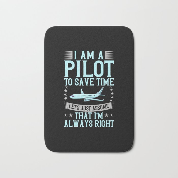 Airplane Pilot Plane Aircraft Flyer Flying Bath Mat