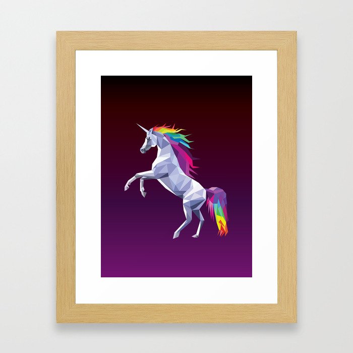 Geometric Unicorn Framed Art Print