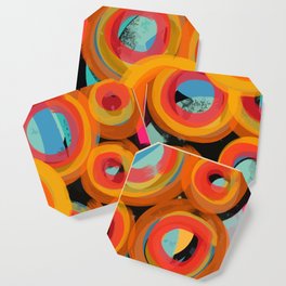 Abstract Minimal circles pattern design Coaster