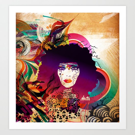 Afro Girl Art Print