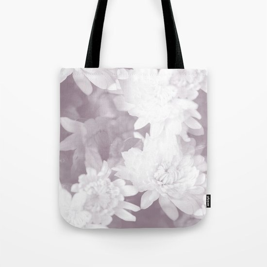 Elegant beauty - white flowers on purple background Tote Bag