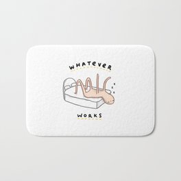 Honest Blob - Whatever Works Bath Mat | Rock, Lazy, Honestblob, Funny, Insomniac, Naked, Honest, Insomnia, Snooze, Kawaii 
