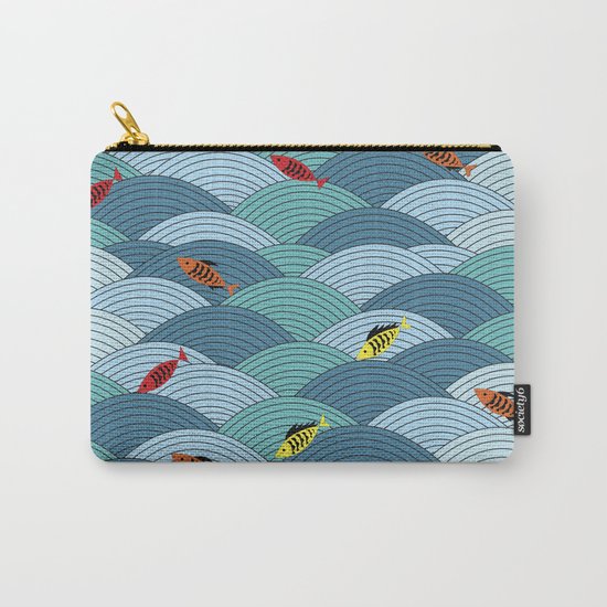 wave and fish Carry-All Pouch