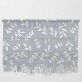 Leaves Pattern (white/dusty blue/gray) Wall Hanging