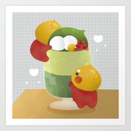 Matcha pudding and chestnut babies Art Print