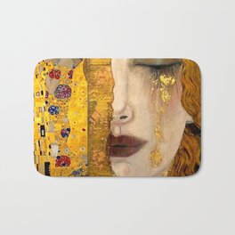 Gustav Klimt portrait The Kiss & The Golden Tears (Freya's Tears) No. 2 Bath Mat | Flowers, Thekiss, Lovers, Beautifulwoman, Kissing, Truelove, Paris, Romantic, Anniversary, Romance 