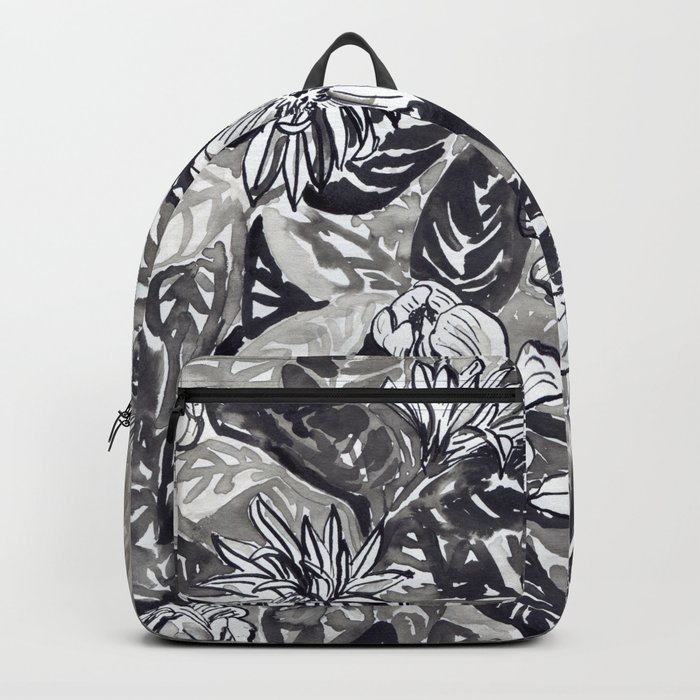 black floral backpack
