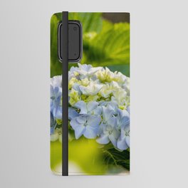 Blue and yellow flower, Hydrangea, cute and beautiful blossom. Android Wallet Case