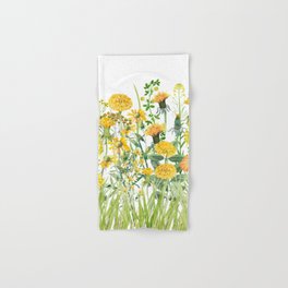 Yellow Scandinavian Wildflowers  Meadow  Hand & Bath Towel