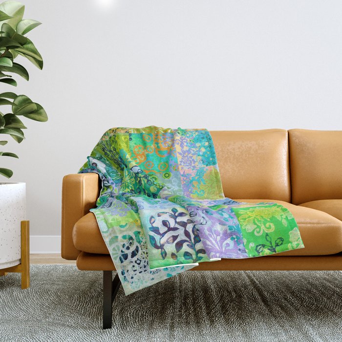 Abstract Littles Collage Throw Blanket