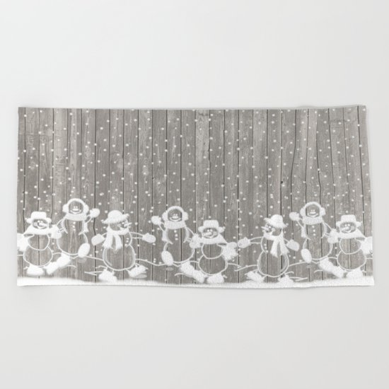 christmas card Beach Towel