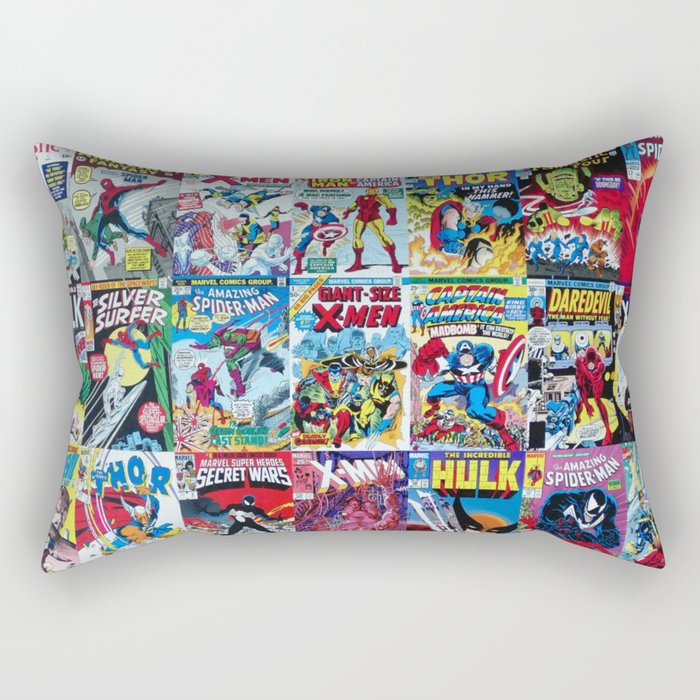 Assorted title comic cover books Rectangular Pillow