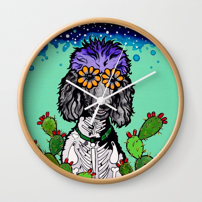 Jude the Parti Poodle Wall Clock