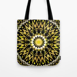 Golden Star Mandala Tote Bag