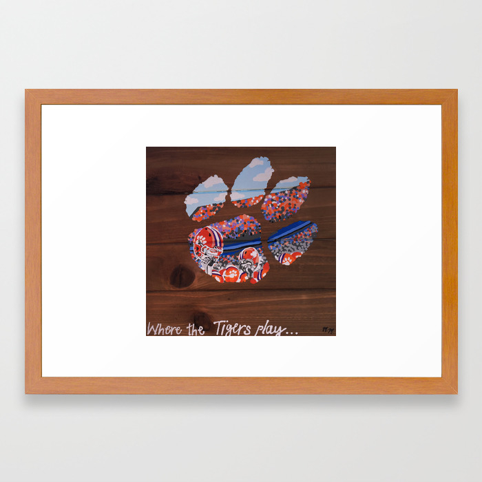 Clemson Tiger Paw Framed Art Print