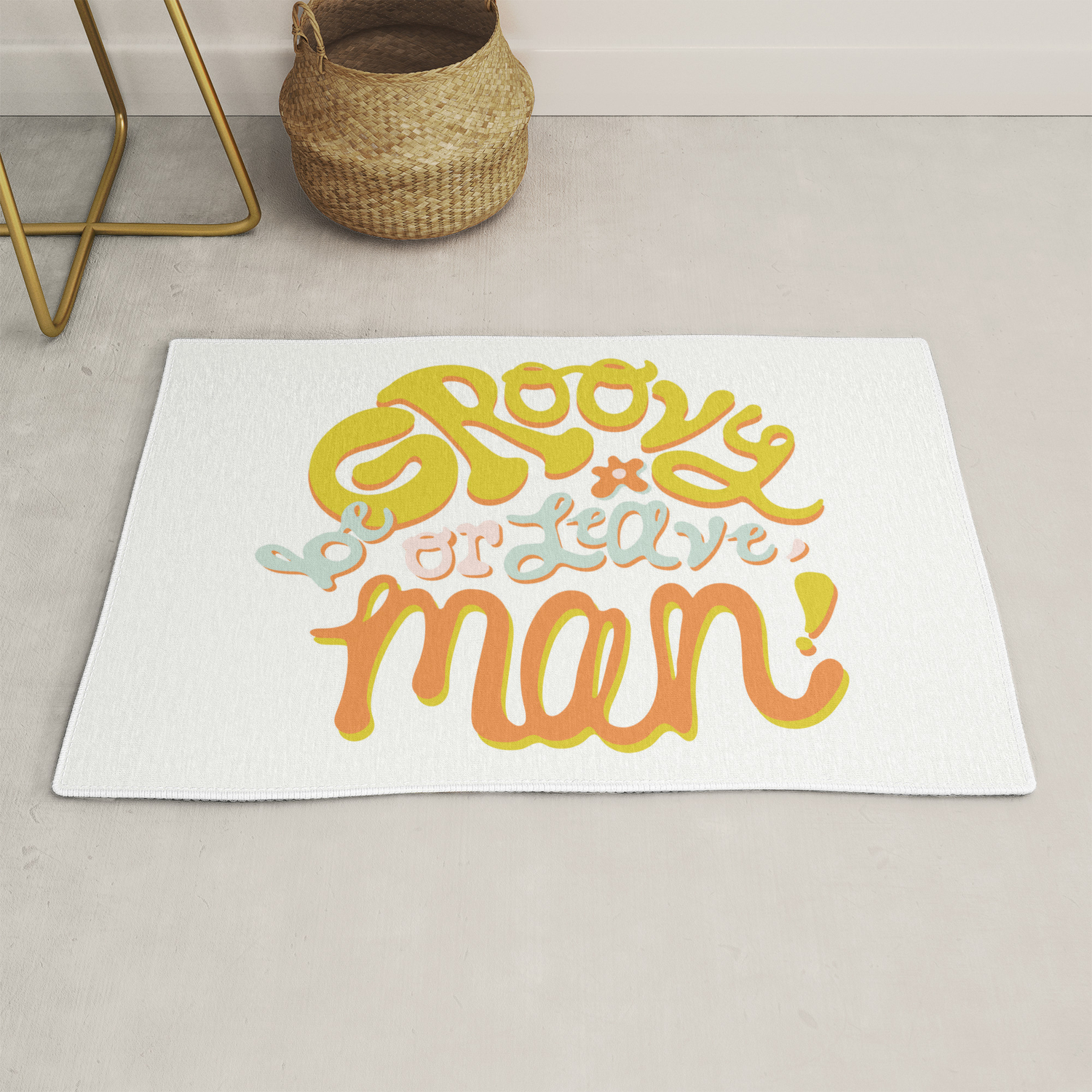 Be Groovy Or Leave Man Rug By Meghanwallace Society6