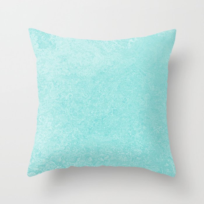 Pastel Teal Blue Grunge Ombre Pastel Texture Vintage Style Throw Pillow