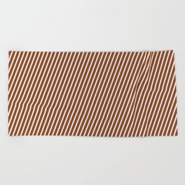 [ Thumbnail: Brown and Lavender Colored Stripes/Lines Pattern Beach Towel ]
