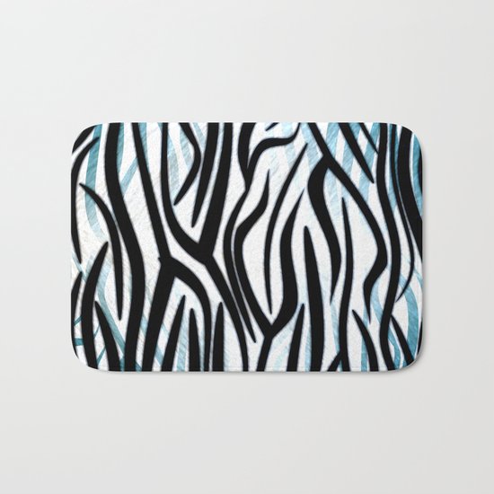 Abstract Zebra Print Bath Mat