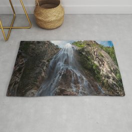 Brazil Photography - Beautiful Waterfall Under The Blue Cloudy Sky Area & Throw Rug