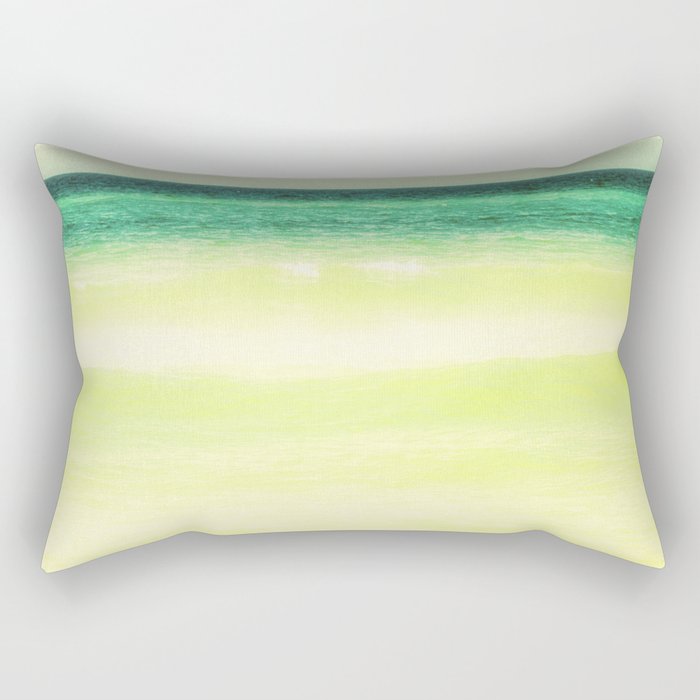 yellow and green Rectangular Pillow