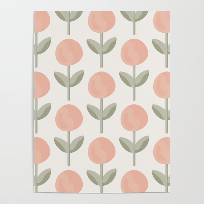 Sunshine pops - pastel pink, sage green and off-white Poster