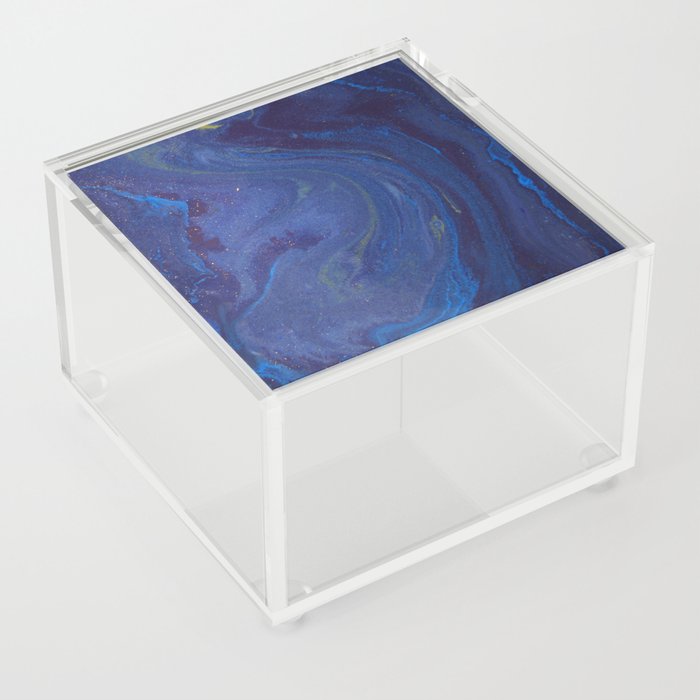Navy Blue Marble Swirls  Acrylic Box