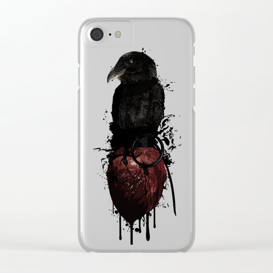 Raven and Heart Grenade Clear iPhone Case