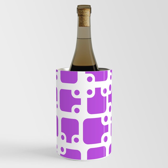 Mid Century Modern Abstract Pattern Purple 1 Wine Chiller