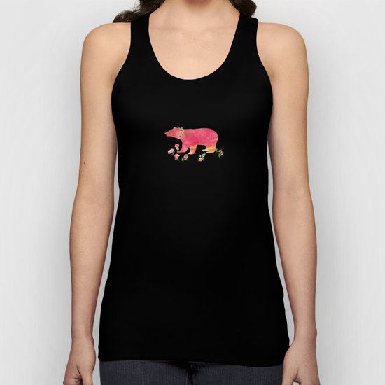 Bear with flowers - Animal watercolor illustration on #Society6 Unisex Tank Top