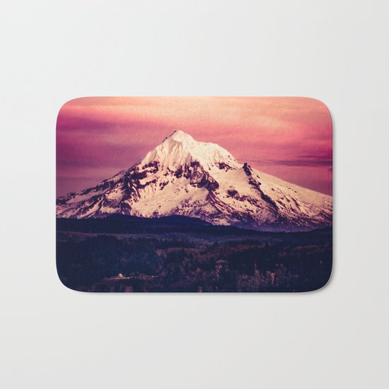 Mt Hood Mountain with Snow Bath Mat