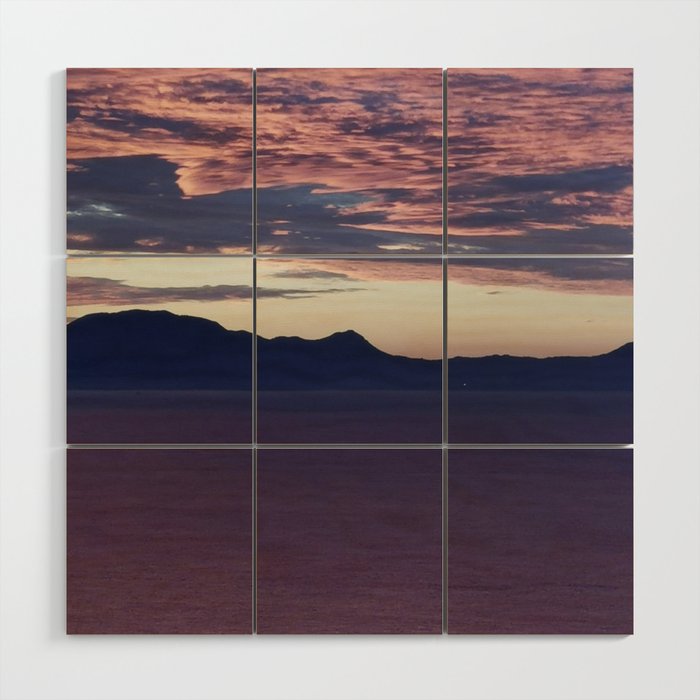 Sorrento Coast Violet Clouds Picture Wood Wall Art