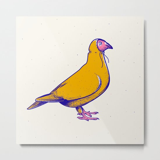 Pigeon in hoodie Metal Print