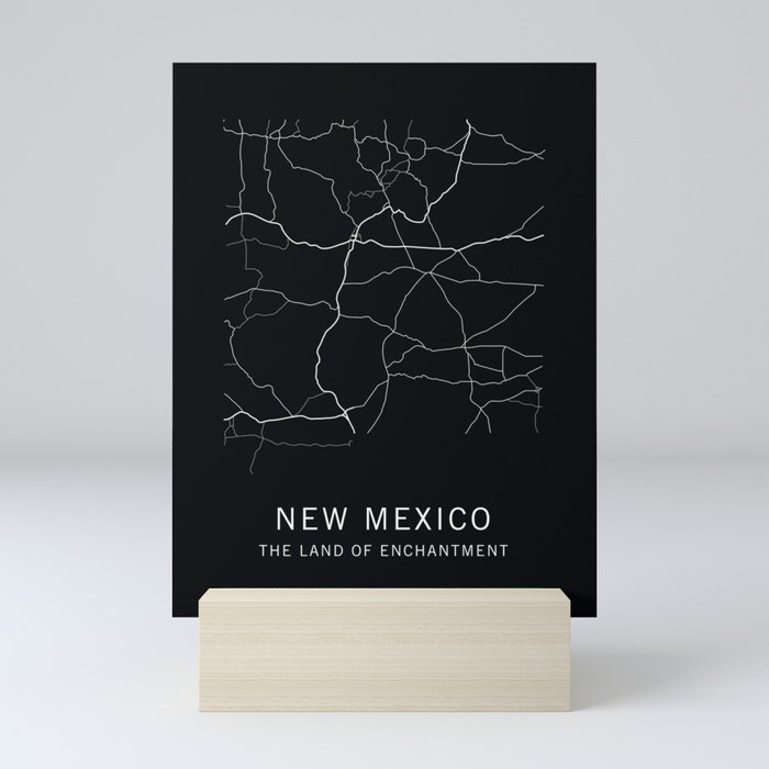New Mexico State Road Map Mini Art Print